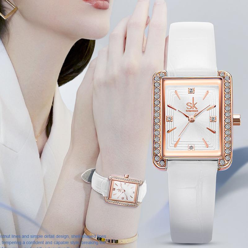 Wristwatches Women Watches 2021 Luxury Diamond Quartz Ladies Casual Leather Square Sports Watch For Elegant Female Clock, White watch
Wristwatches Women Watches 2021 Luxury Diamond Quartz Ladies Casual Leather Square Sports Watch For Elegant Female Clock, White watch