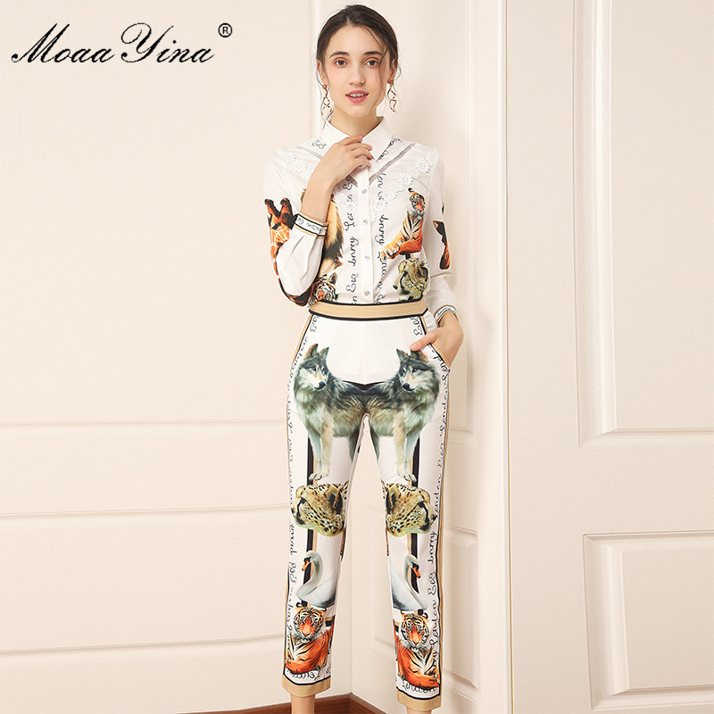 Fashion Designer Set Spring Autumn Women Long sleeve letter Animal Print Shirt Tops+3/4 pants Two-piece set 210524, Multi
Fashion Designer Set Spring Autumn Women Long sleeve letter Animal Print Shirt Tops+3/4 pants Two-piece set 210524, Multi