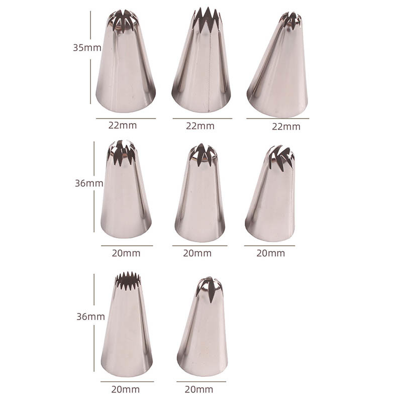 3/4/5/7/8Pcs/Set Cakes Decoration Set 304 Stainless Steel Cookies Supplies Multi Purpose Silver Kitchen Gadgets Fondant Decor
