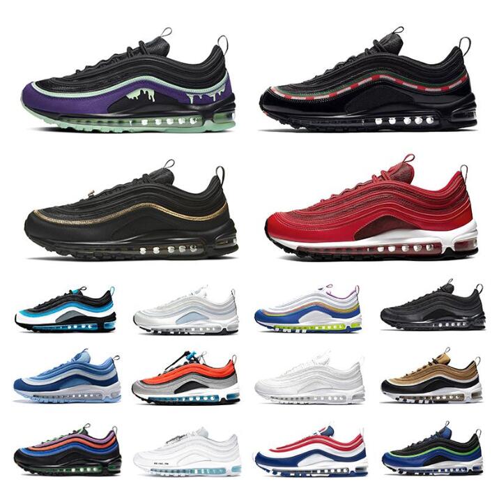 University Red 97 OG mens running shoes 97s triple White Halloween Black Sliver Bullet Metalic Gold men women sports trainers Sneakers
University Red 97 OG mens running shoes 97s triple White Halloween Black Sliver Bullet Metalic Gold men women sports trainers Sneakers