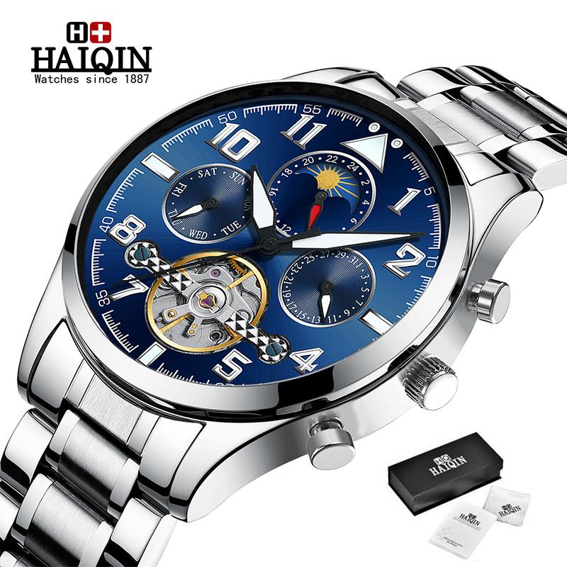 Wristwatches 2021 HAIQIN Men's Watches Mens Top Automatic Mechanical Sport Watch Men Business Tourbillon Reloj Hombr, Slivery;brown
Wristwatches 2021 HAIQIN Men's Watches Mens Top Automatic Mechanical Sport Watch Men Business Tourbillon Reloj Hombr, Slivery;brown