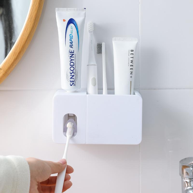 Toothbrush Holders Multi-Function Bathroom Shelves Toothpaste Dispense Squeezer Automatic Rack Wall-Mounted Punch-Free WC Accessories
Toothbrush Holders Multi-Function Bathroom Shelves Toothpaste Dispense Squeezer Automatic Rack Wall-Mounted Punch-Free WC Accessories