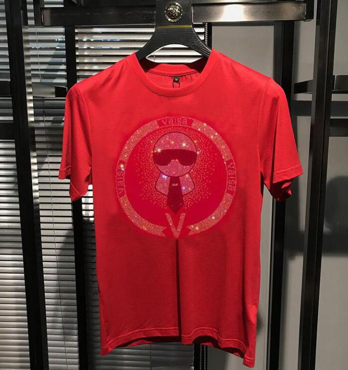 Men's T-Shirts Male Brand Tshrit Rhinestones Designer Hip Hop Men Drill TSHIRTS Drop