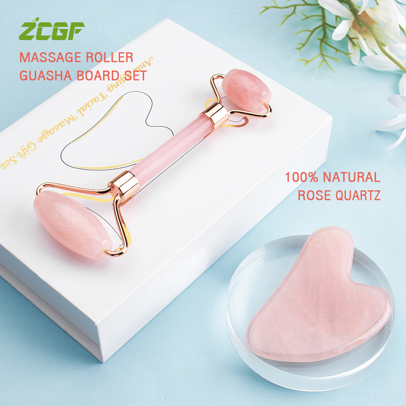 2Pcs Natural Rose Quartz Massage Face Roller Gua Sha Board Set Jade Facial Lifting Beauty Slimming Roller Facial Skin Care Tool
2Pcs Natural Rose Quartz Massage Face Roller Gua Sha Board Set Jade Facial Lifting Beauty Slimming Roller Facial Skin Care Tool