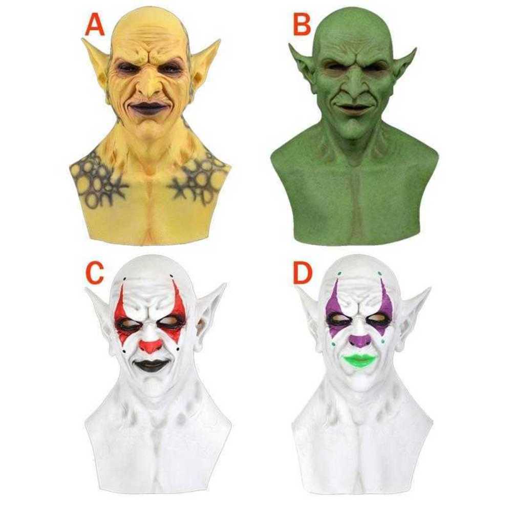 1pc Halloween Devil Clown Mask Headgear Latex Cosplay Props Goblins Funny Horror Tools G09109365786