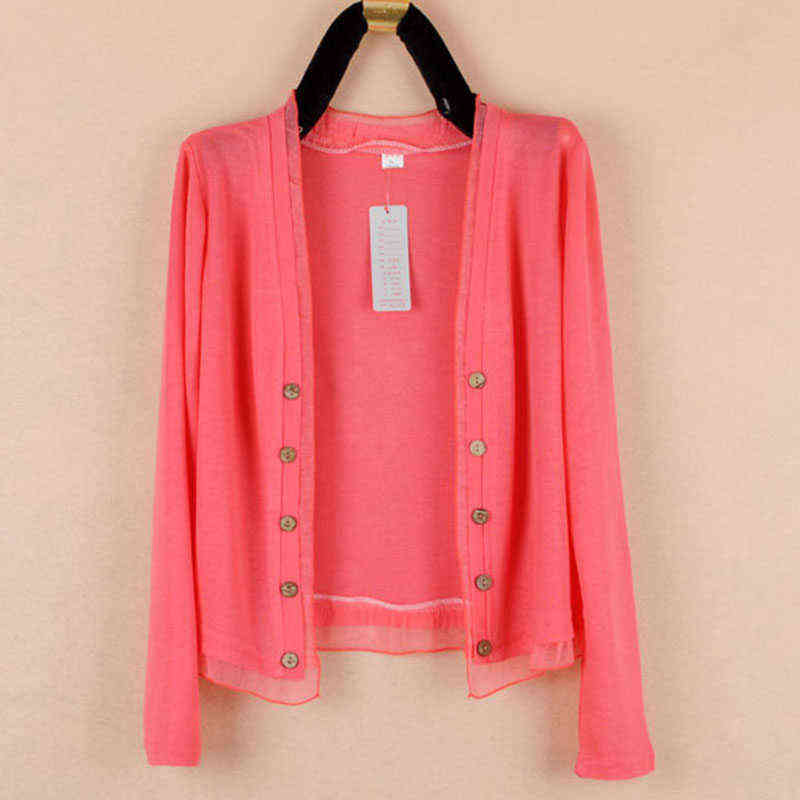 Plus Size Knitting Cardigan Women Fashion Loose Long Sleeve Thin Summer Sun Protection Clothing Ladies Tops XL-5XL Z401 211117