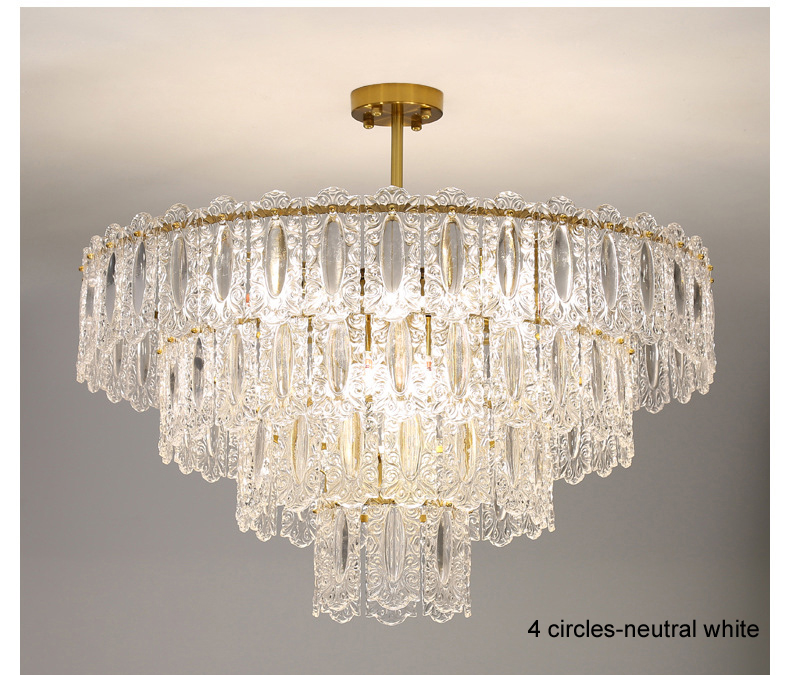 American Modern Glass Ceiling Lights Fixture LED Light European Romantic Crystal Hanging Lamp Luxury Bed Lvining Dining Room Home Indoor Lighting