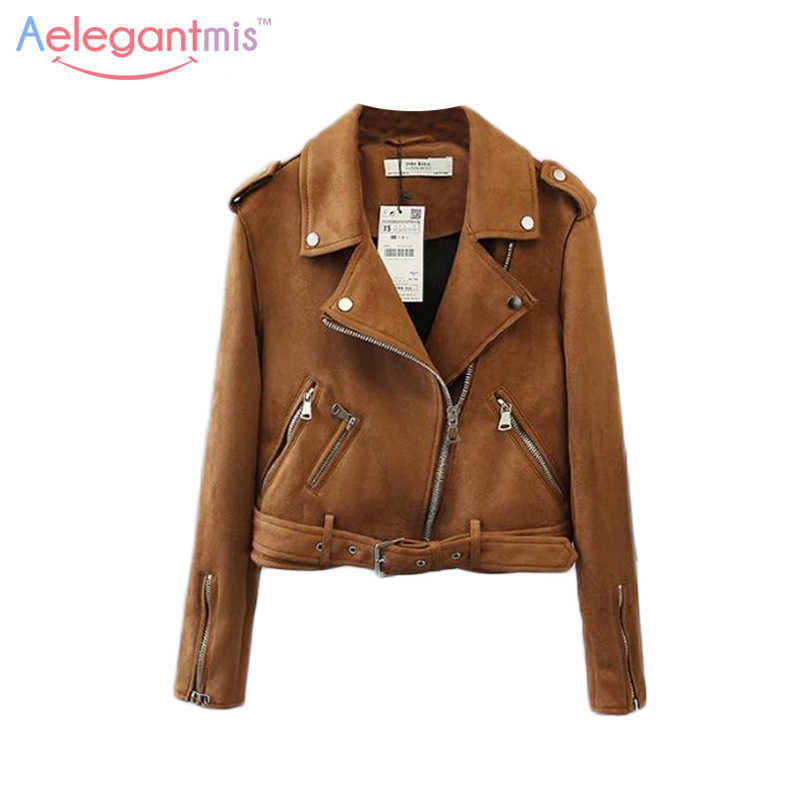 Aelegantmis Autumn Cool Faux Suede Jacket Women Brown Short Basic Coat Ladies Long Sleeve Turn-down Collar Winter Jackets 210607
Aelegantmis Autumn Cool Faux Suede Jacket Women Brown Short Basic Coat Ladies Long Sleeve Turn-down Collar Winter Jackets 210607