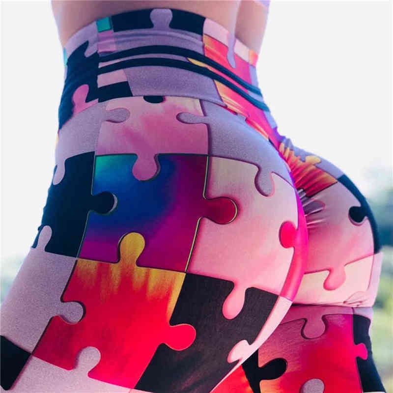 Women Leggings Fashion Legging Green leaf print branch leggins Fitness high elastic High Waist 211215
