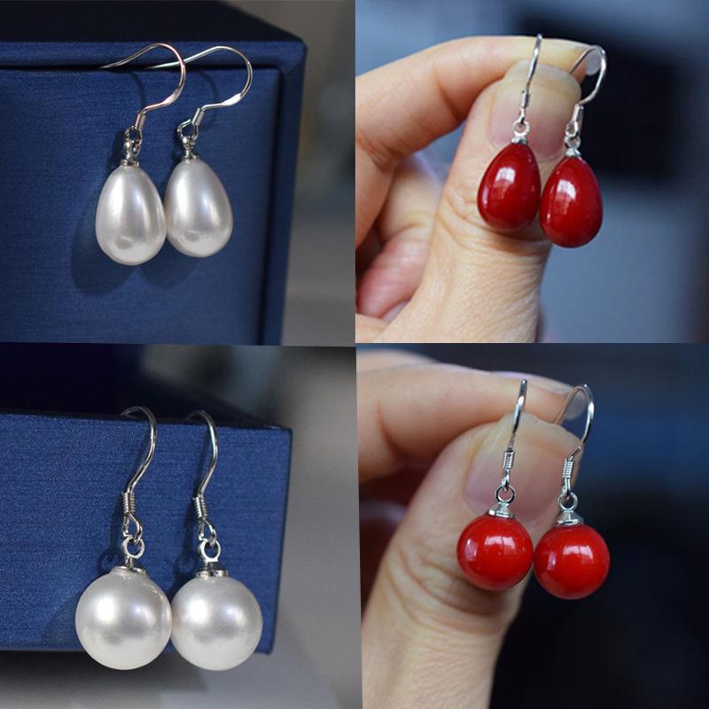 Dangle & Chandelier Trendy Drop Earrings For Women Korean Statement Red Earings Chinese Fashion Jewelry Designer Long Hoop Earring