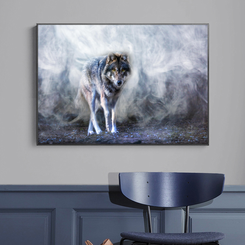Wolf Clouds Poster Wall Art For Living Room Animal Decorative Pictures Modern Home Decor Canvas Painting NO FRAME