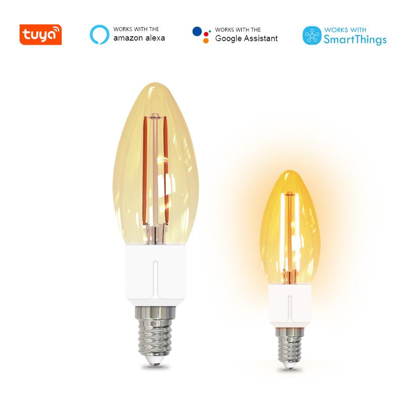Tuya 220V Smart Wi-Fi LED Filament Bulb With Alexa Google Home E14 C35 Edison Inteligente Dimmable Light Lamp Bulbs
Tuya 220V Smart Wi-Fi LED Filament Bulb With Alexa Google Home E14 C35 Edison Inteligente Dimmable Light Lamp Bulbs