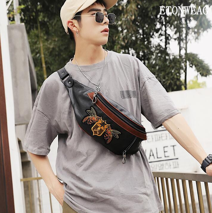 factory wholesale men handbag original design embroidery chest bag street cool bee embroidery messenger bag fashion leather shoulder bag
factory wholesale men handbag original design embroidery chest bag street cool bee embroidery messenger bag fashion leather shoulder bag
