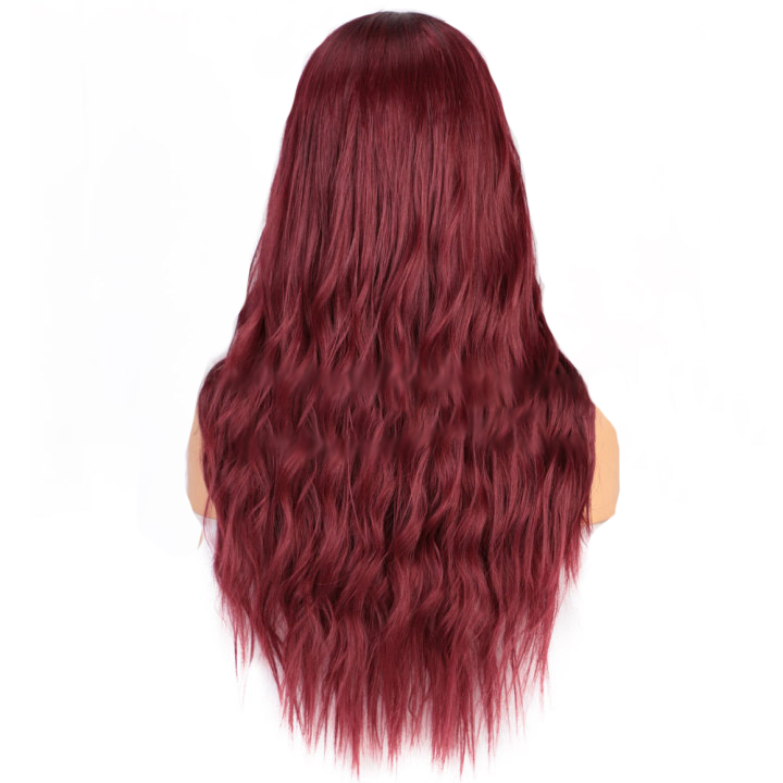 women wigs 24inch long curly gradient deep wave 2 color synthetic wig