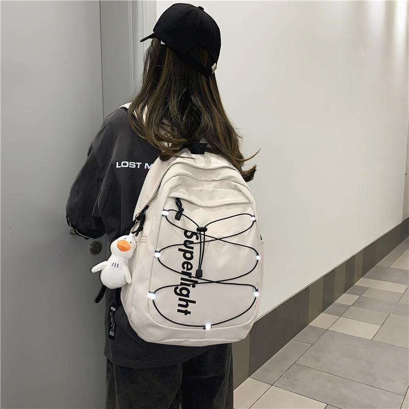 Backpack Fashion Reflective Schoolbag Men's Black Shoulder Bag Casual Large Capacity High School Backpacks For Women Travel Bags
Backpack Fashion Reflective Schoolbag Men's Black Shoulder Bag Casual Large Capacity High School Backpacks For Women Travel Bags