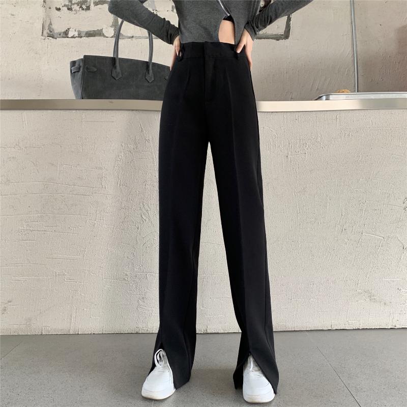 Women' Pants & Capris Harajuku Front Fork Wide-Leg Suit Women Loose High Waist Straight Barrel Drop-off Casual Trousers 829C, Black
Women' Pants & Capris Harajuku Front Fork Wide-Leg Suit Women Loose High Waist Straight Barrel Drop-off Casual Trousers 829C, Black