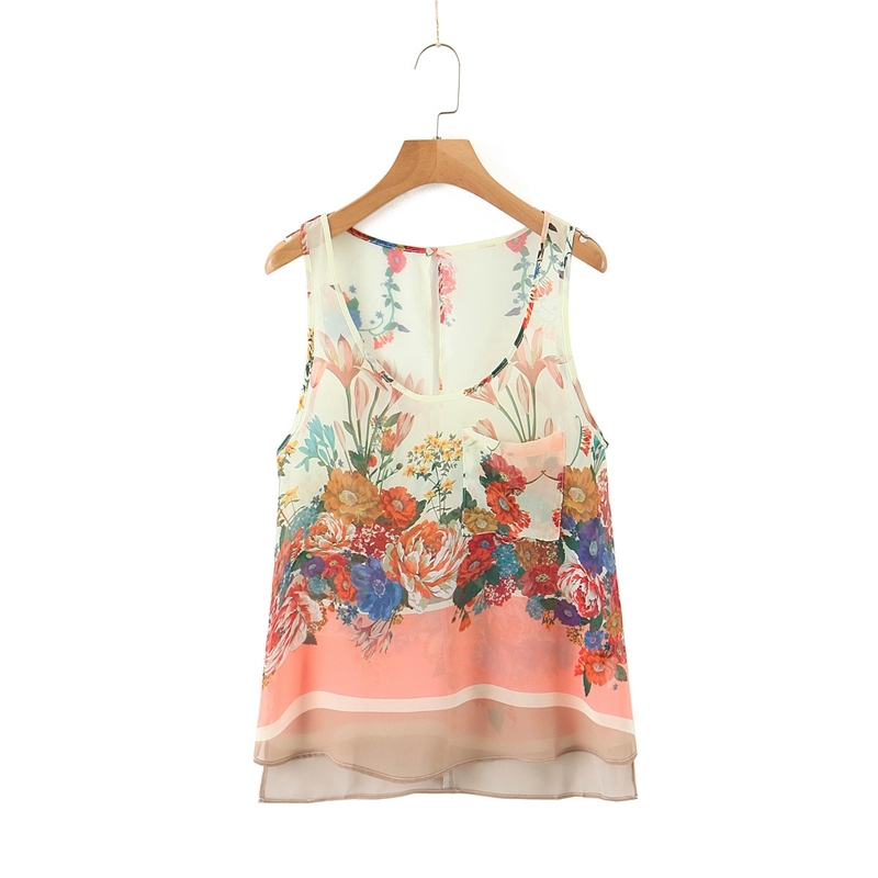 Summer Chiffon Tank Tops Women Sleeveless Floral Printed Blouse Casual Preppy Style Pockets Shirt Pullover XZ2404 210525, Yellow
Summer Chiffon Tank Tops Women Sleeveless Floral Printed Blouse Casual Preppy Style Pockets Shirt Pullover XZ2404 210525, Yellow