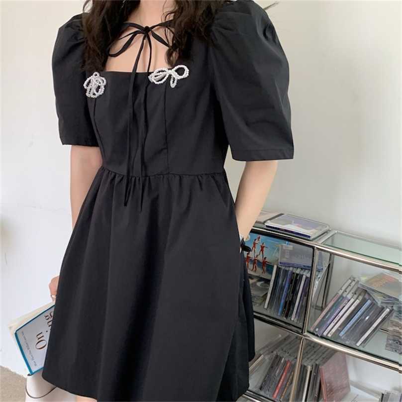 Retro Slim Bow Pearls Girls Sexy Sale Sweet Princess All Match Loose Summer High Waist Mini Dresses 210525, Black
Retro Slim Bow Pearls Girls Sexy Sale Sweet Princess All Match Loose Summer High Waist Mini Dresses 210525, Black