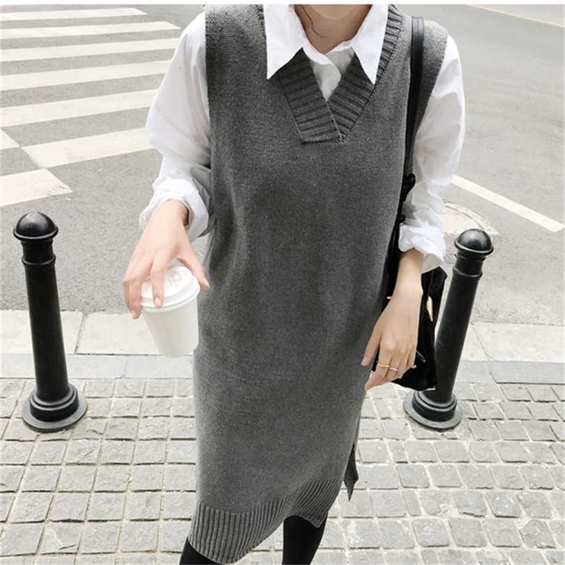 Fall Women Clothing Loose Sleeveless Sweater Dress Vest Sweaters Knitting Long Knitted Wool Oversize Pullover 211110, Gray
Fall Women Clothing Loose Sleeveless Sweater Dress Vest Sweaters Knitting Long Knitted Wool Oversize Pullover 211110, Gray