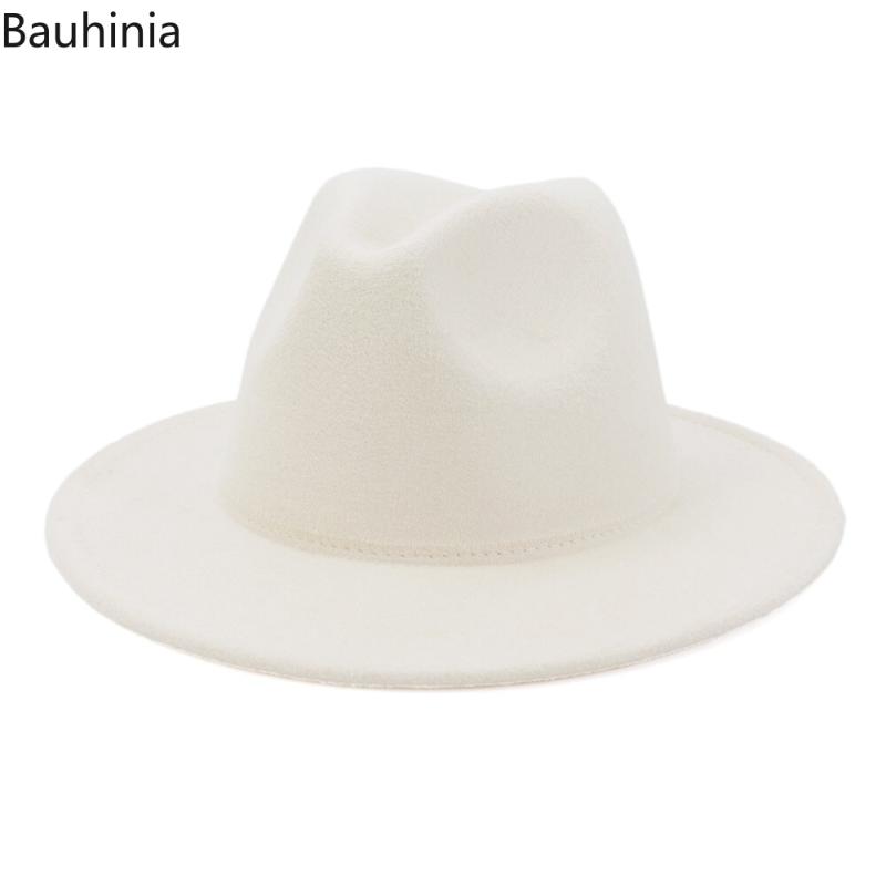 Wide Brim Hats 56-58-60CM Fedoras Women's Hat Fashion Simple Formal Dress Wedding Autumn Winter Felt Jazz Cap, White
Wide Brim Hats 56-58-60CM Fedoras Women's Hat Fashion Simple Formal Dress Wedding Autumn Winter Felt Jazz Cap, White