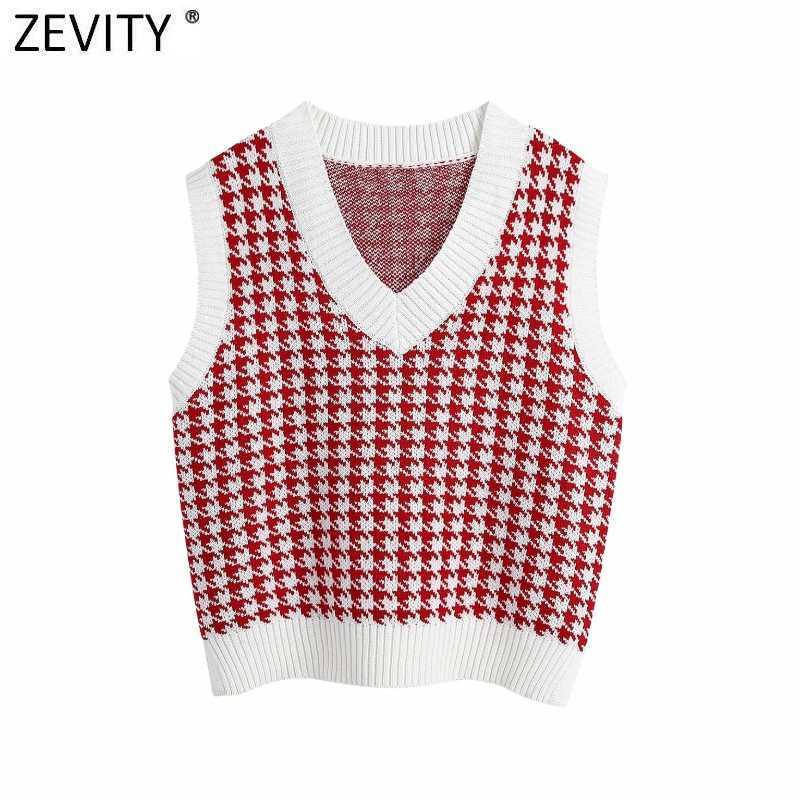 Zevity Women Vintage V Neck Houndstooth Print Vest Sweater Female Fall Sleeveless Patchwork Casual Pullovers Chic Tops S527 210603, Bb s580r
Zevity Women Vintage V Neck Houndstooth Print Vest Sweater Female Fall Sleeveless Patchwork Casual Pullovers Chic Tops S527 210603, Bb s580r