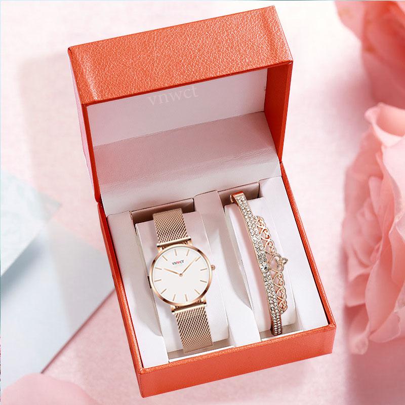 Wristwatches Women Quartz Watch Bracelet Box Gift Set Lady Waterproof Wristwatch Female Fashion Casual Watches Clock Reloj Muje, Silver black watch
Wristwatches Women Quartz Watch Bracelet Box Gift Set Lady Waterproof Wristwatch Female Fashion Casual Watches Clock Reloj Muje, Silver black watch