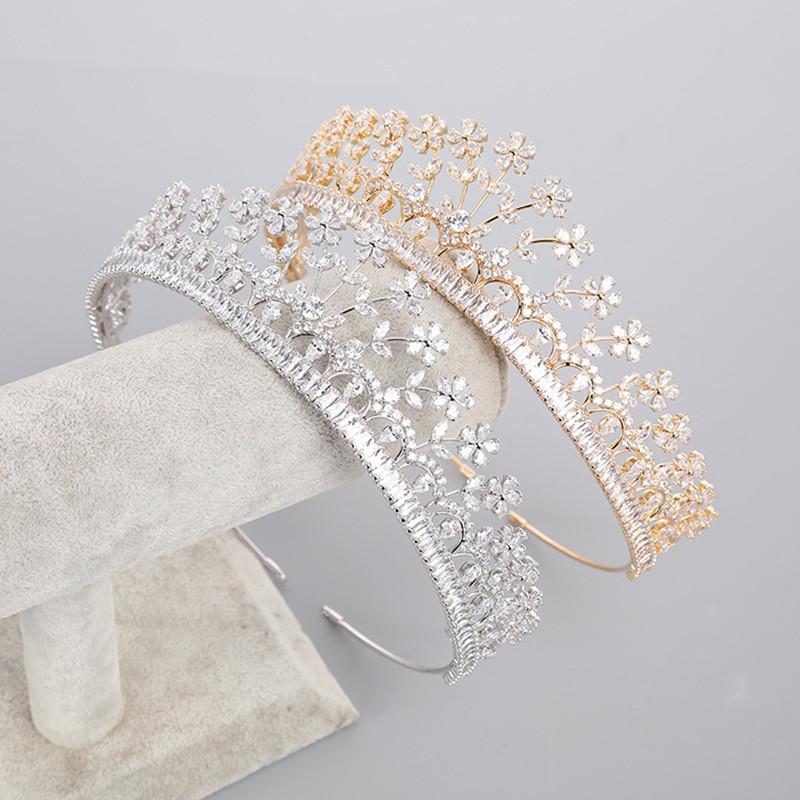 Hair Clips & Barrettes MYFEIVO Full Zircon Wedding Floral Crown Gold Silver Color Bridal Tiaras Bride Headdress Female Jewelry Accessories H, Golden;silver
Hair Clips & Barrettes MYFEIVO Full Zircon Wedding Floral Crown Gold Silver Color Bridal Tiaras Bride Headdress Female Jewelry Accessories H, Golden;silver