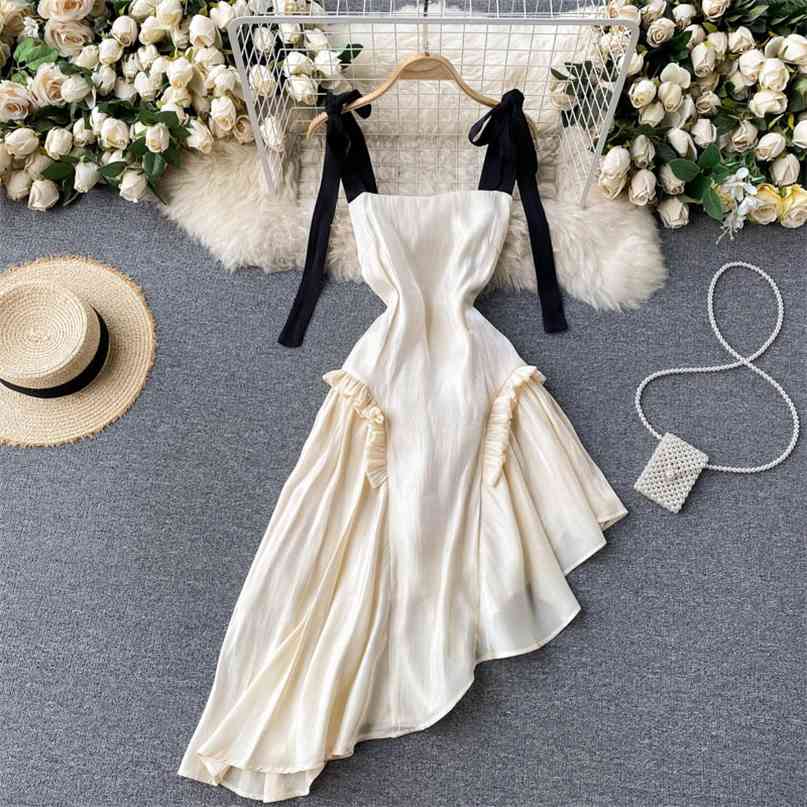 Bow tied Spaghetti Strap Summer Women Dress Fashion Patchwork Sleeveless Backless Ruched Asymmetrical Club Robe Femme 210603, Apricot
Bow tied Spaghetti Strap Summer Women Dress Fashion Patchwork Sleeveless Backless Ruched Asymmetrical Club Robe Femme 210603, Apricot