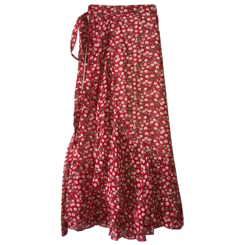 Summer Sexy Women Lace Up Skirts Fashion High Waist Ruffles Loose Slim Long Wrap Skirt Ladies Beach Clothing Female 210619