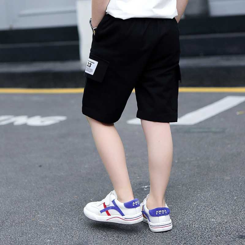 Boys Shorts for Summer Camouflage Loose Pants Teenage Trouser Cotton Black Fashion Kids Clothes 2-16 Years 210622
