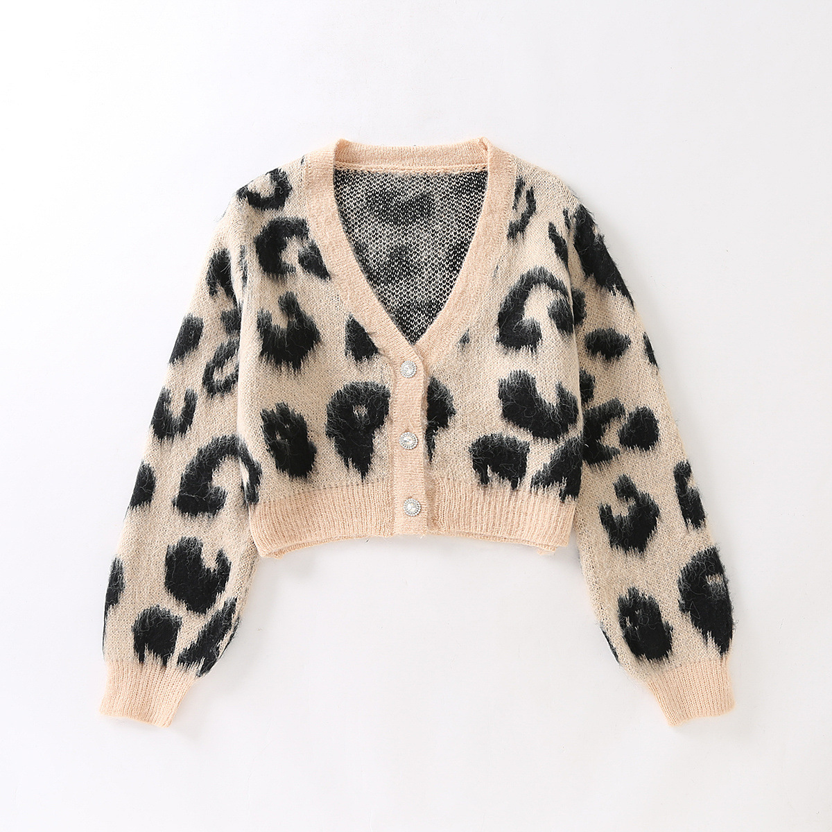 CW/97ti 2020 New European and American Sexy Leopard Print Single-Breasted Knitwear V-neck Long Sleeve Sweater Coat, White
CW/97ti 2020 New European and American Sexy Leopard Print Single-Breasted Knitwear V-neck Long Sleeve Sweater Coat, White