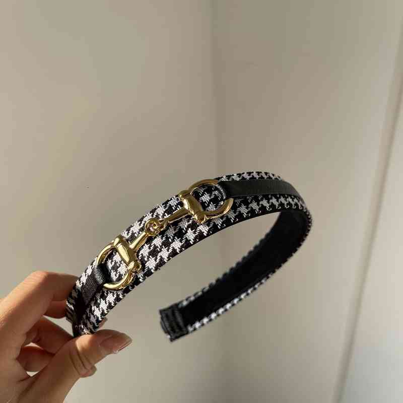 Hair Accessories Jewelry Elegant Hoop Thousand Bird Check Pu Metal Buckle Fashion Net Red Woman 2021 Head Versatile