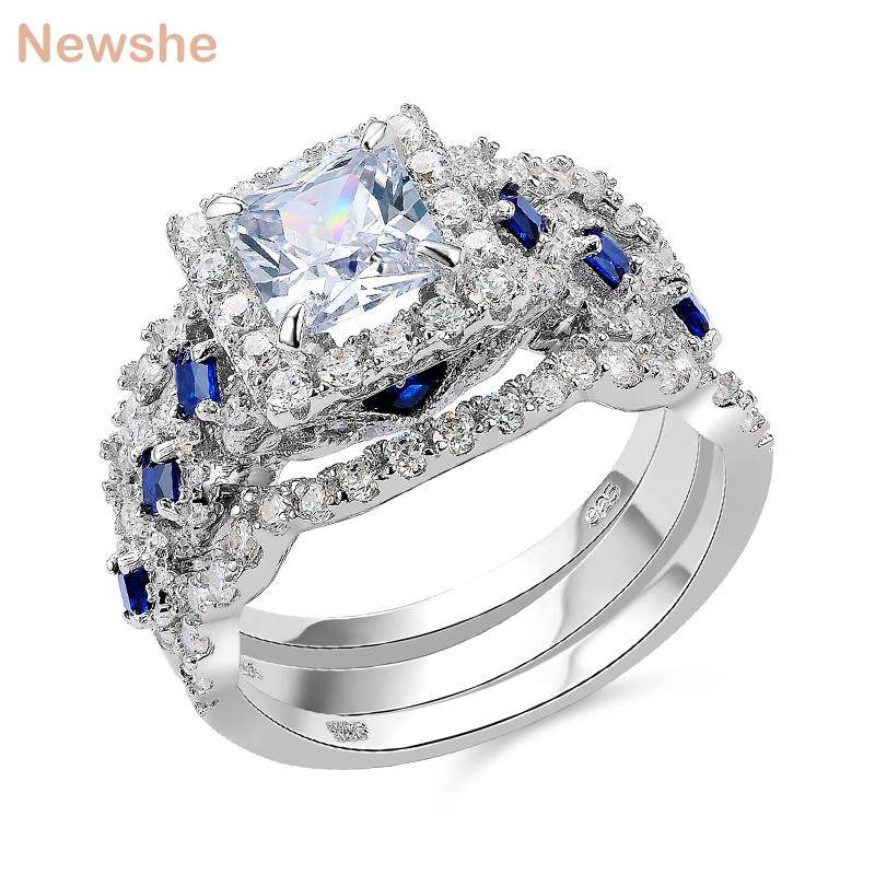 Cluster Rings She Wedding Ring Sets Classic Jewelry 3 Pcs 925 Sterling Silver 2.6Ct White Blue CZ Engagement For Women JR4972, Golden;silver
Cluster Rings She Wedding Ring Sets Classic Jewelry 3 Pcs 925 Sterling Silver 2.6Ct White Blue CZ Engagement For Women JR4972, Golden;silver