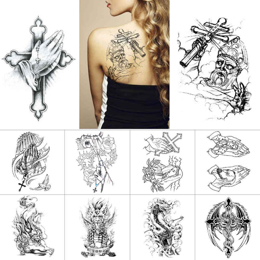 Jesus Waterproof Black ink temporary cross nun wing Tattoo stickers Beast Art tattoo
Jesus Waterproof Black ink temporary cross nun wing Tattoo stickers Beast Art tattoo