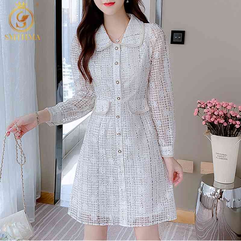Spring Women Lace Dress Korean Chic Slim Waist Single-Breasted Female Long Sleeves Vestido Da Festa 210520, Photo color
Spring Women Lace Dress Korean Chic Slim Waist Single-Breasted Female Long Sleeves Vestido Da Festa 210520, Photo color