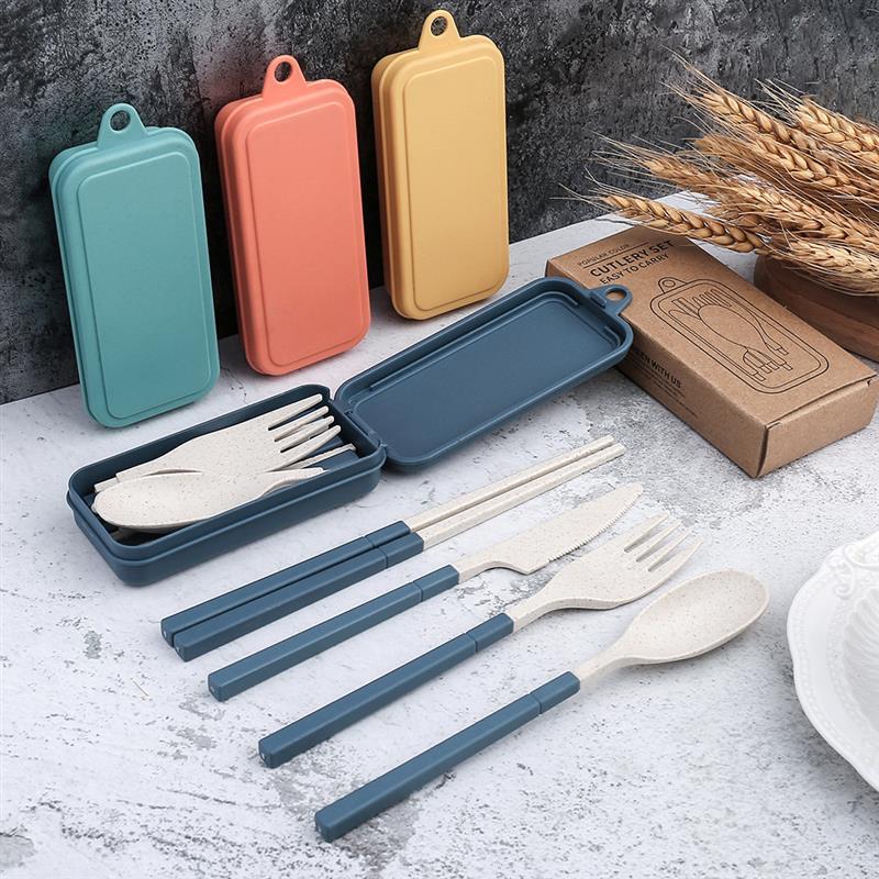 Dinnerware Sets 4Pcs/Set Wheat Straw Portable Tableware Knife Fork Spoon Chopsticks Set Travel Cutlery Eco-Friendly Utensil Box
Dinnerware Sets 4Pcs/Set Wheat Straw Portable Tableware Knife Fork Spoon Chopsticks Set Travel Cutlery Eco-Friendly Utensil Box