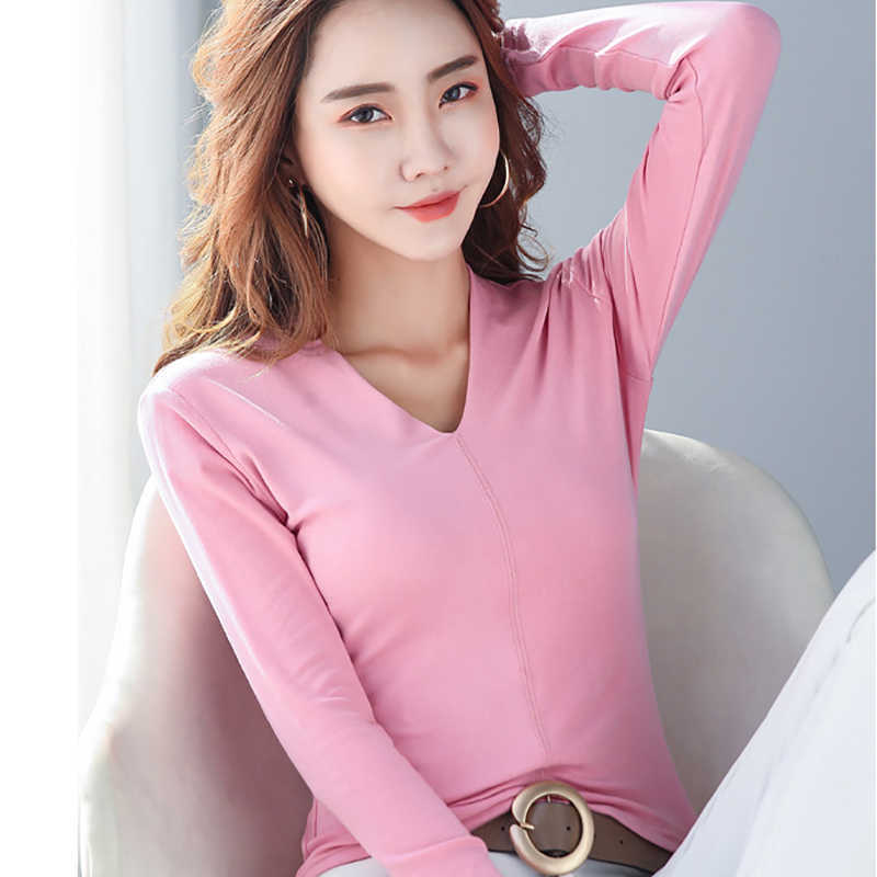 Camisa Feminina V-Neck T Shirt Women Womens Tops Long Sleeve T-Shirt Female Cotton Tshirt Tees Korean Clothes Poleras Mujer 210615, Pink t shirt
Camisa Feminina V-Neck T Shirt Women Womens Tops Long Sleeve T-Shirt Female Cotton Tshirt Tees Korean Clothes Poleras Mujer 210615, Pink t shirt