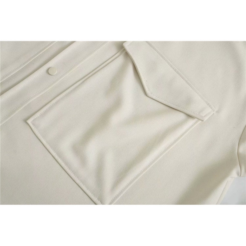 Elegant Women Solid Long Shirts Fashion Ladies Turn Down Collar Tops Streetwear Female Chic Pocket Oversize Blouses 210430