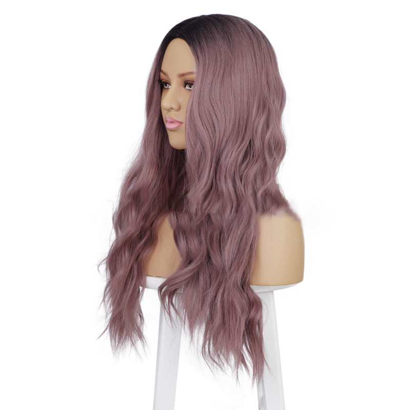 women wigs 24inch long curly gradient deep wave 2 color synthetic wig