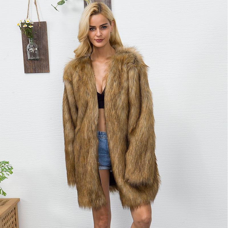 Women's Fur & Faux Fashion Women Coat Jacket Winter Thicken Warm Furry Shaggy Outerwear Long V-neck Collarless Hairy Parkas Oversize 6Q1212, Black
Women's Fur & Faux Fashion Women Coat Jacket Winter Thicken Warm Furry Shaggy Outerwear Long V-neck Collarless Hairy Parkas Oversize 6Q1212, Black