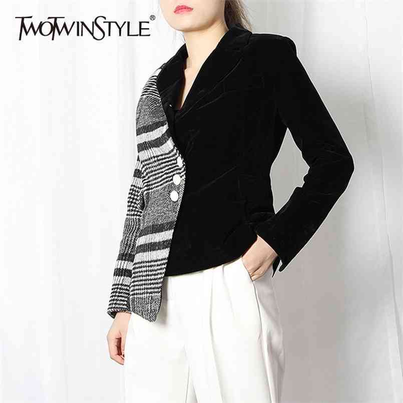 Casual Plaid Blazer For Women Notched Long Sleeve Hit Color Irregular Hem Blazers Female Fashion Clothing 210524, Aspicture
Casual Plaid Blazer For Women Notched Long Sleeve Hit Color Irregular Hem Blazers Female Fashion Clothing 210524, Aspicture