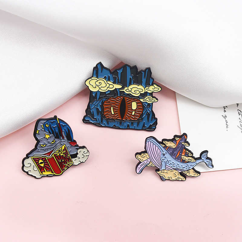 Shark takes you fairy cave in the clouds to listen legend wizard. Creative design of Brooch accessories
Shark takes you fairy cave in the clouds to listen legend wizard. Creative design of Brooch accessories