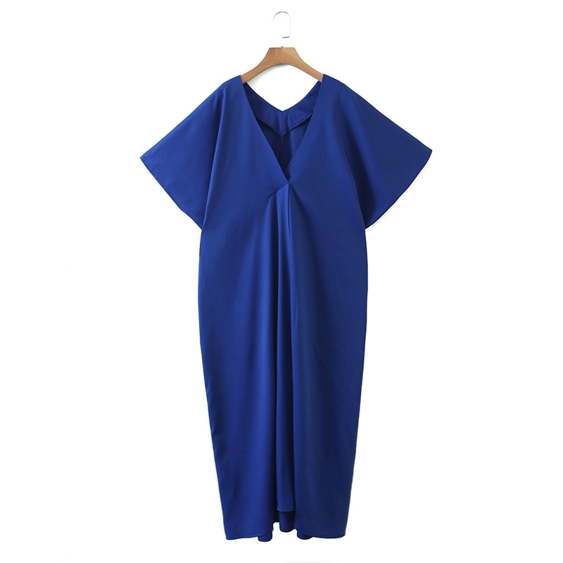 Summer Fashion Women Shirt Dress Flare Sleeve V neck Office Loose Plus Size Mid Calf Street Wear XZ2571 210525, Blue
Summer Fashion Women Shirt Dress Flare Sleeve V neck Office Loose Plus Size Mid Calf Street Wear XZ2571 210525, Blue