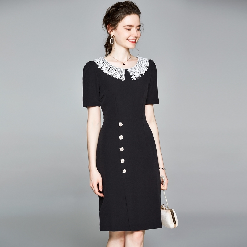 Summer Elegant Black Office Chic Dress Women Short Sleeve Pearl Diamond Single Breasted Package Hip Dresses Vestidos 210520, Photo color
Summer Elegant Black Office Chic Dress Women Short Sleeve Pearl Diamond Single Breasted Package Hip Dresses Vestidos 210520, Photo color