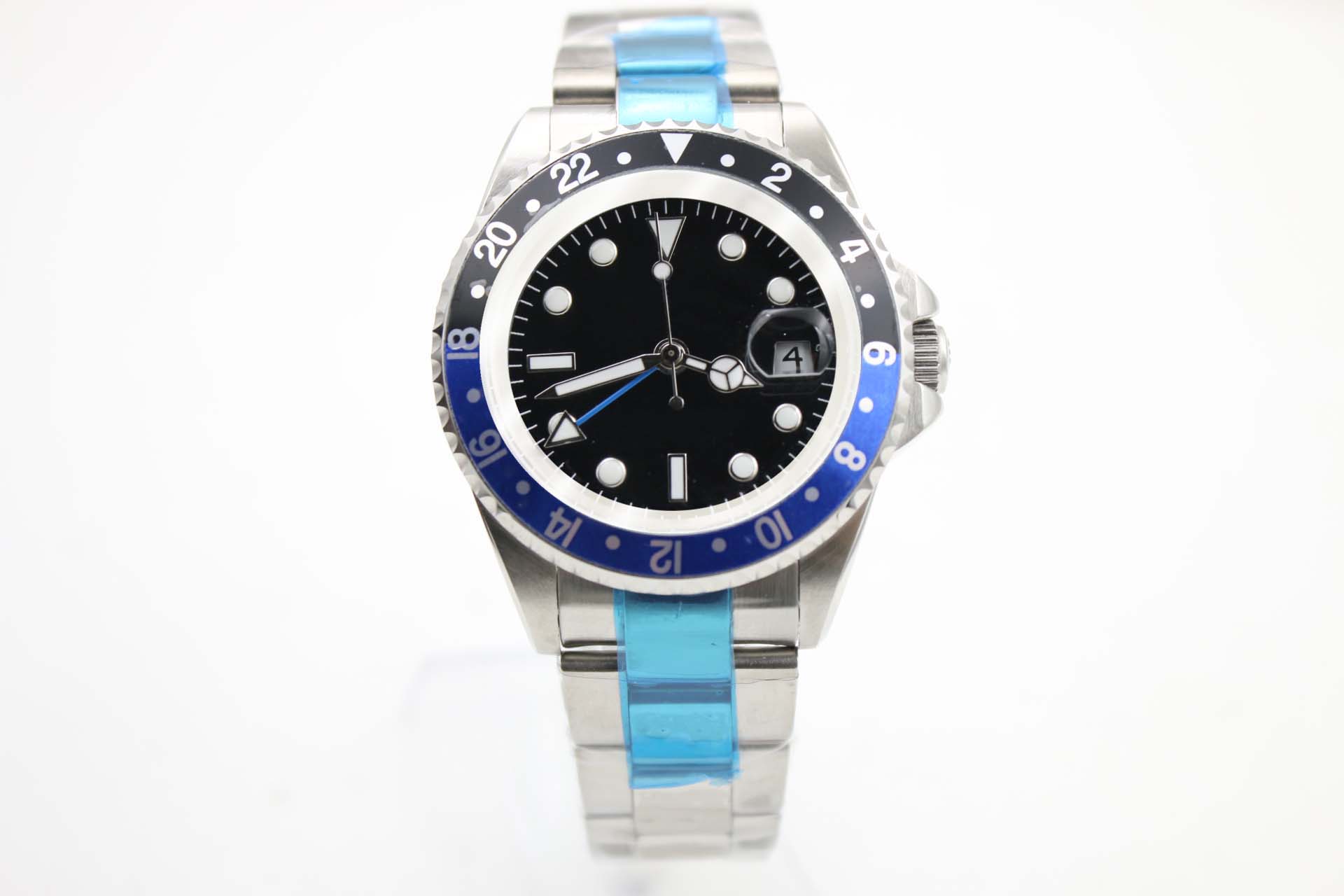 Men's Mechanical Watch 116710 Business Casual Modern Silver White Stainless Steel Case Black Blue Ring Dial 4-pin Calendar Folding Buckle, Multi-color
Men's Mechanical Watch 116710 Business Casual Modern Silver White Stainless Steel Case Black Blue Ring Dial 4-pin Calendar Folding Buckle, Multi-color