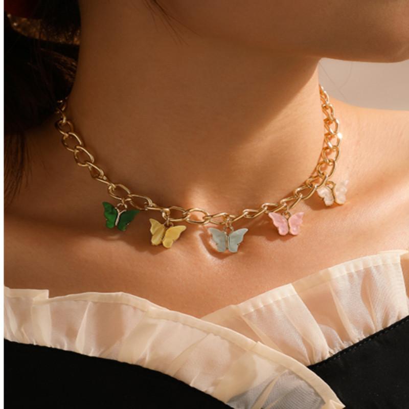 Chokers Hyperbole Cuban Link Chain Necklace For Women Y2K Jewelry Butterfly Choker On The Neck Retro Trend Fashion Jewellry
Chokers Hyperbole Cuban Link Chain Necklace For Women Y2K Jewelry Butterfly Choker On The Neck Retro Trend Fashion Jewellry