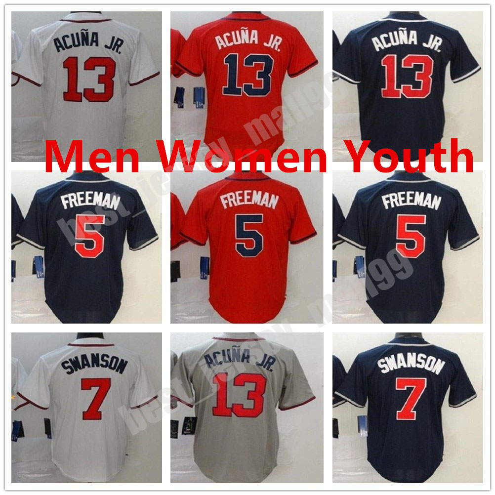 Custom Atlanta 2021 Men Women youth 13 Ronald Acuna Jr Baseball jerseys 7 Freddie Freeman Braves Dansby Swanson Deion Sanders jersey in stock, Blue;black
Custom Atlanta 2021 Men Women youth 13 Ronald Acuna Jr Baseball jerseys 7 Freddie Freeman Braves Dansby Swanson Deion Sanders jersey in stock, Blue;black