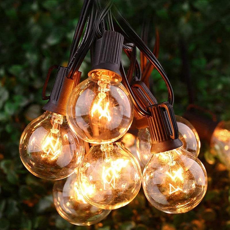 Strings Christmas 25Ft G40 String Lights Clear Bulbs Fairy Waterproof IP44 Patio Garland Outdoor Year Wedding Decor
Strings Christmas 25Ft G40 String Lights Clear Bulbs Fairy Waterproof IP44 Patio Garland Outdoor Year Wedding Decor