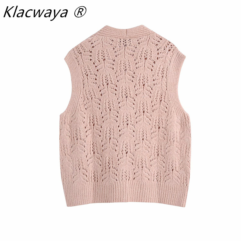 Sweater Vest Chaleco Punto Mujer Gilet Femme Argyle Kamizelka Damska Pull Sans Manches Women V Neck Cute Maille Colete Malha 210521