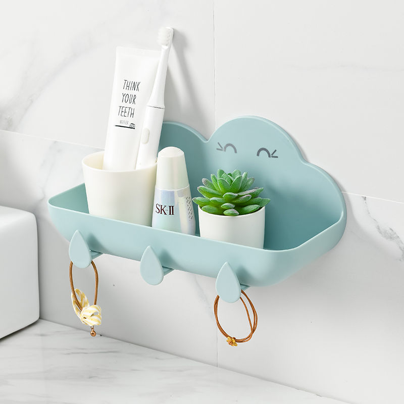 Creative cloud racks bathroom wall-mounted bathroom toilets perforated vanity basin bathroom storage rack is simple convenient
